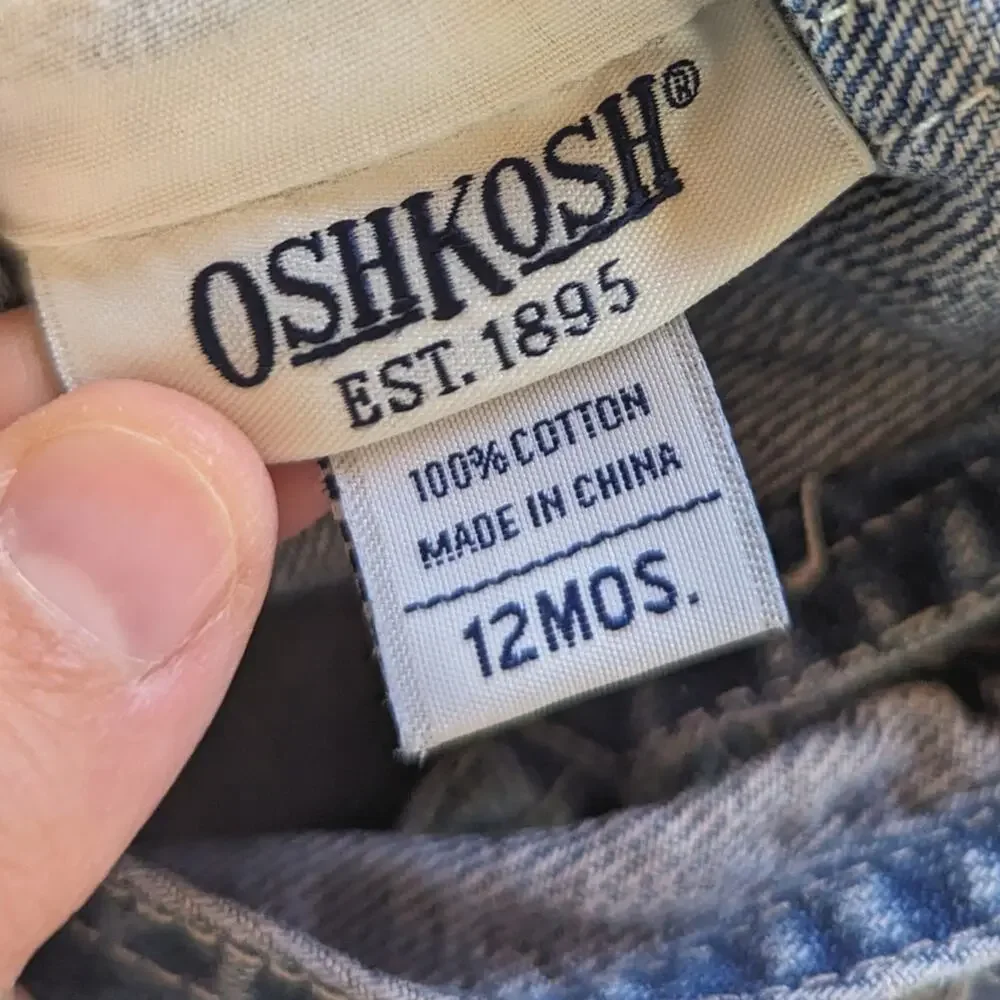 Vtg Y2K Oshkosh Bgosh Denim Skirtall Baby Girls Sz 12m Classic
